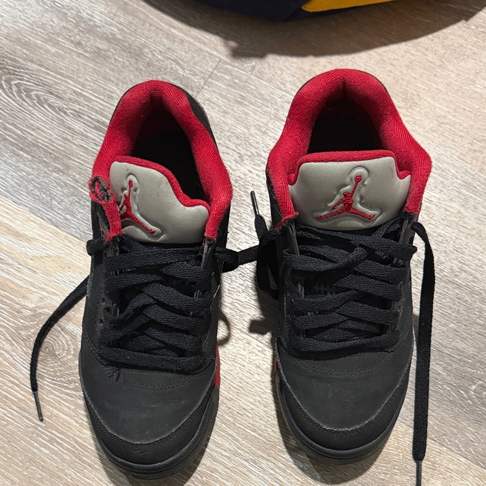 Black and Red Sneakers with Logo